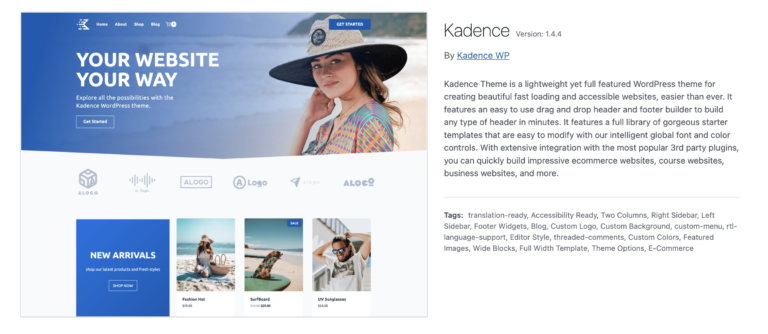 Kadence Theme Review